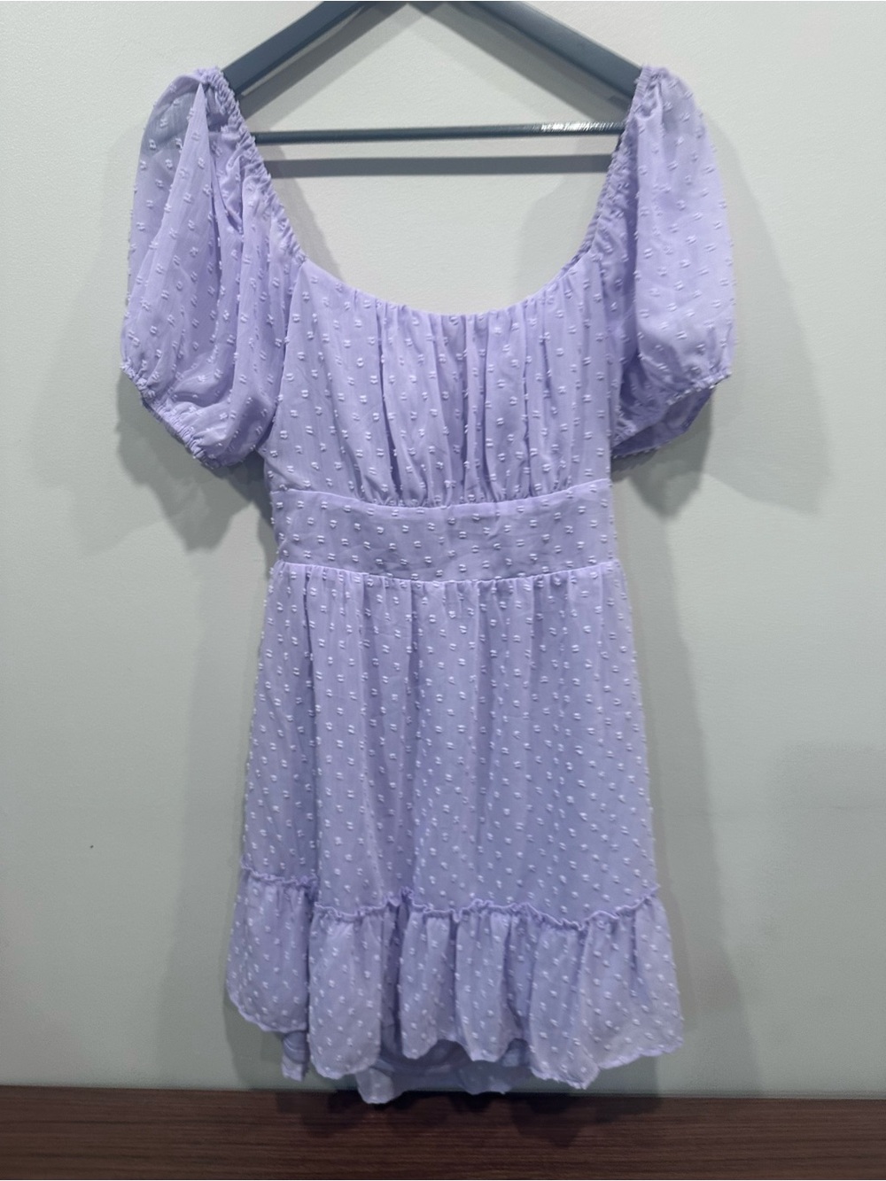 Altar'd State Lavender Puff-Sleeve Midi Dress